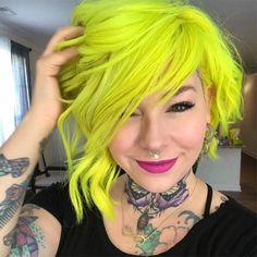 Shiv Hair, Yellow Hair Color, Nails Yellow, Coloured Hair, Haircut Styles, Edgy Hair, Hair Shades, Hair Color Blue, Yellow Hair