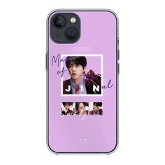 an iphone case with the image of j - pop's name and photos on it