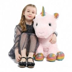 If you are a unicorn lover, this cute unicorn plush toy is exactly what you are looking for. Our Union stuffed animal is about 24'' tall and made of soft comfortable cotton material. Good quality, a cute face, meets all your expectations for the unicorn. Suitable size for hugging. Buy it as a special gift for someone to convey your love on a special day. Size: 24".  Color: Pink. Alligator Plush, Rainbow Toys, Infant Toys, Rainbow Toy, Unicorn Stuffed Animal, Giant Teddy, Teddy Bear Toys