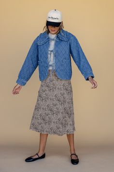 This Denim Jacket is to die for! Featuring quilted material, a triple self-tie front, and rounded hemlines, it's dainty and girly in all the right ways. Easily pair this jacket with things in your closet and wear it for years to come! triple self-tie front ruffled Peter Pan collar front patch pockets // paired with a set coming soon! Trendy Cotton Quilted Jacket For Spring, Chic Spring Outerwear For Casual Gatherings, Spring Cotton Quilted Jacket, Chic Quilted Jacket For Spring Workwear, Casual Quilted Jacket For Spring Workwear, Casual Quilted Utility Jacket For Spring, Athleisure Mom, Clogs Heels, Invert Colors