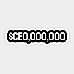 a sticker with the words $ 0, 000 written in black on white background