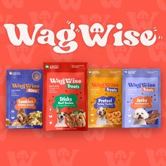 the wag wise dog treats are on sale for $ 3 99 each or more