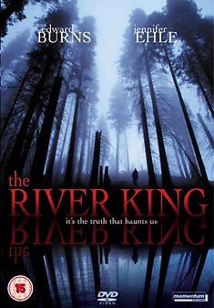 the river king dvd is shown in front of trees and foggy water with an image of