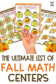 the ultimate list of fall math centers for students to practice their numbers and counting skills