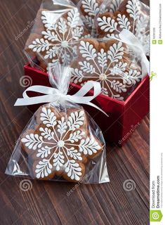 christmas cookies in a gift box on a wooden table stock photo - image 349874