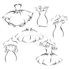 sketches of dresses and hats for women in the style of ballet, dance or ballerinaine royalty illustration