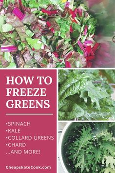 how to freeze greens for salads, salad dressings and other foodstuffs