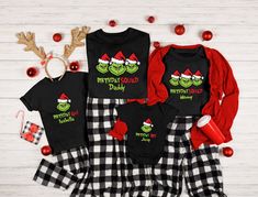 Xmas Pajamas, Christmas Grinch, Family Tees, Group Shirts, Xmas Shirts, Matching Tees