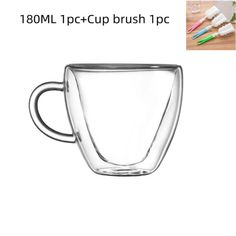 a glass cup with toothbrushes in it and the words 1800ml i - cup brush