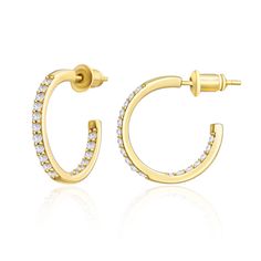 PRICES MAY VARY. MATERIAL - 14K real gold plating on the surface, lead-free and nickel-free, hypoallergenic, ensuring a durable wearing experience. These thick hoop earrings are exquisite and lightweight, comfortable to wear, easy to wear all day. These Huggie earrings are fashionable and confortable to enhance your daily stylish decoration with color PERFECT GIFT WITH FULL OF LOVE - These hypoallergenic earrings are all individually packaged with dainty elegant gift box and can be given as gift Small Hoop Earrings With Prong Setting, Gold Hoop Diamond Earrings With Ear Wire, Gold Hypoallergenic Hoop Diamond Earrings, Hypoallergenic Gold Hoop Diamond Earrings, Hypoallergenic Gold Diamond Hoop Earrings, Gold Hoop Earrings With Prong Setting, Everyday Diamond Hoop Earrings For Pierced Ears, Thick Hoop Earrings, Small Gold Hoop Earrings