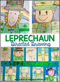 leprechaun directed drawing for st patrick's day and st patrick's day