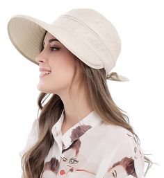 PRICES MAY VARY. 🌹🌹🌹【Material of this sunblock Hat】Polyester Cotton. No smell, quick-dry and environment friendly. 🌹🌹🌹【Size for the Visor Hats】Hat Circumference: 56-60cm, Hat brim: 11cm. Sun visor hat can be adjusted with its' velcro back closure, suitable for most people. 🌹🌹🌹【Sun Protection and Unique 2-in-1 Design】Large wide brimmed with butterfly knot, protect your whole face and neck well; Unique dual-purpose and folding design; Fibers is naturally breathable, allowing heat to escap Summer Visor, Womens Visor, Sun Visor Hat, Butterfly Knot, Wide Brim Sun Hat, Summer Sun Hat, Visor Hat, Hat Summer, Sun Hats For Women