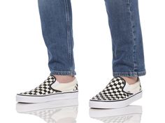 Slip into style like none other wearing the Vans Women's Classic Slip-On Checkerboard Sneakers.Details: Sneakers Slip on Low-profile design All over checker print Elastic side gore accents Vans flag label Canvas upper Padded collar and footbed EVA insert Vans original waffle outsole Vans style# VN000EYEBWW Vans Checkerboard Slip On, Vans Original, Vans Checkerboard, Vans Style, Checker Print, Vans Classic Slip On, Profile Design, Womens Vans, Vans Classic Slip On Sneaker