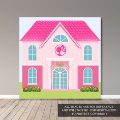 a pink doll house with the words all images are for reference and will not be commercialized