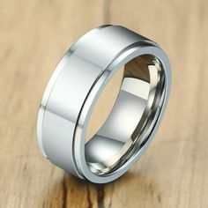 6mm or 8mm Spinner Fidget Rings (12 Different Styles) - Promise Rings Pre Engagement, Stainless Steel Wedding Bands, Ancient Runes, Sports Jewelry, Viking Runes, Fidget Rings, Ring For Men, Spinner Ring, Spinner Rings