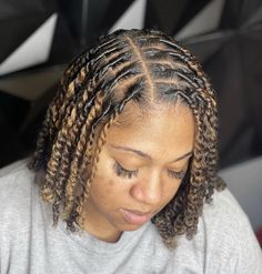 Mini Two Strand Twist Starter Locs, Two Strand Twist Starter Locs Budding, Short Loc Rope Twists, Rope Twist On Short Locs, Matured Two Strand Twist Locs, Braids With Fade, Stylish Ponytail, Ponytail Updo, Natural Twists