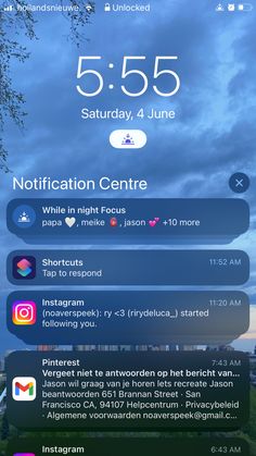 an iphone screen showing the notifications for someone to take their place on this phone