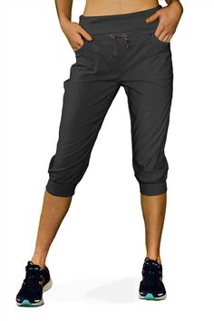 Rib Waist Capri Capri Joggers, Capri Outfits, Summer Athletic, Running Skirts, Womens Capri Pants, Textured Jacket, Loose Outfit, Wrap Cardigan, Laid Back Style