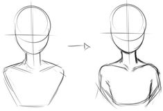 how to draw the head and shoulders of a woman in three different positions, from front to back