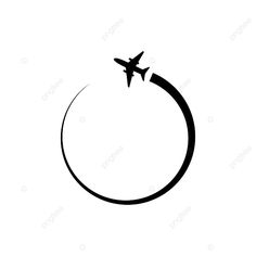 an airplane is flying through the air on a white background, black and white image