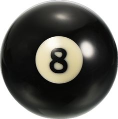 a black and white pool ball with the number eight in it's center piece