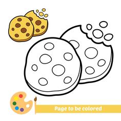 Coloring book for kids, chocolate chip c... | Premium Vector #Freepik #vector #school #baby #book #kids Drawing Cake, Dinosaur Vector, Media Pembelajaran, Colorful Art Projects, Alphabet Drawing, Kid Coloring Page