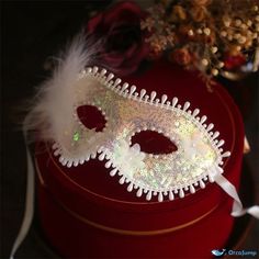 OrcaJump - White Masquerade Mask with Artificial Crystal and Blended Fabric - Ideal for Party Celebrations White Masquerade Mask For Carnival Festivals, White Masquerade Mask, White Masquerade, Masquerade Mask, Celebration Party, Blending, Mask, Crystals, Celebrities