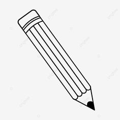 a black and white drawing of a pencil