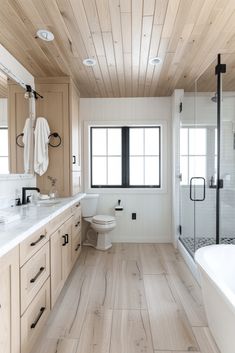 2025 Primary Bathroom Design and Inspiration - Hana's Happy Home Diy Farmhouse Bathroom Decor, M Elle Design, Diy Farmhouse Bathroom, Primary Bathroom Design, Bathroom Design Wood, Jar Magic, Large Floor Tiles, Organic Modern Bathroom, Beautiful Master Bathrooms