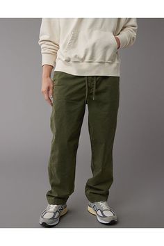 Flex is durable and designed to give you just enough stretch to move with no problem/Structured fabric with a soft hand-feel and plenty of movement/Elastic waist Versatile Cotton Sweatpants With Pull-on Style, Khaki Utility Pants With Elastic Waistband, Stretch Solid Work Pants With Tapered Leg, Solid Stretch Work Pants With Tapered Leg, Relaxed Fit Utility Pants With Pull-on Style, Relaxed Fit Utility Bottoms With Pull-on Style, Functional Cotton Trousers, Green Relaxed Fit Cargo Pants, Functional Cotton Tapered Leg Bottoms