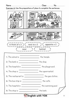 an english worksheet with pictures and words