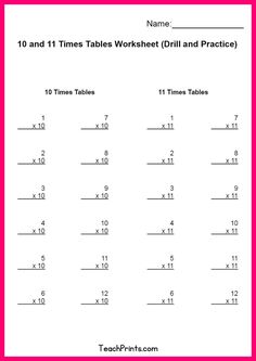 the times worksheet and practice sheet for students to use in their math class