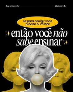 the poster for an upcoming show with marilyn monroe and other women in yellow, black and white