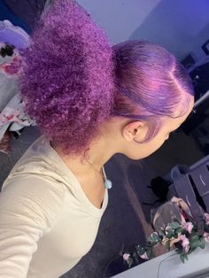 Purple Hair Dye Ideas For Black Hair, Purple Hair Dye Black Woman, Dyed Hair Colors Black Women, Purple Dyed Hair Black Women, Dark Purple Natural Hair, Purple Natural Hair Black Women, Dark Purple Hair Black Women, Purple Hair On Black Women, Hair Dye Ideas Purple