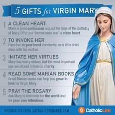 the virgin mary statue is shown with information about its significance and features in this article