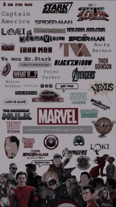 the avengers movie poster with many different logos