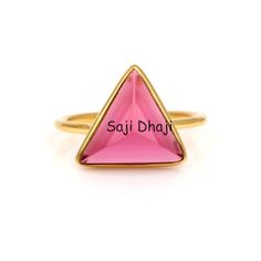 Pink Tourmaline Quartz Ring, Triangle Ring, Sterling Silver 925, Gold Plated Ring, Semiprecious Jewelry, Gifts For Her, Exquisite Ring Description : Stone Name: Pink Tourmaline Quartz Metal: 925 Solid Sterling Silver Plating: Gold Plated Stone Size: 12mm Shape: Triangle Shape Ring Size: Choose By Variation Type: Stackable Ring * We accept wholesale orders. * We cut gemstones in all sizes and shapes * We are a manufacturer of all kinds of loose gemstones & jewelry. * Please get in touch with us f Pink Sterling Silver Spiritual Rings, Pink Spiritual Rings For Anniversary, Spiritual Pink Rings For Anniversary, Pink Tourmaline Rings As Gift, Pink Tourmaline Rings As A Gift, Pink Tourmaline Rings For Gift, Tourmaline Quartz, Triangle Ring, Semi Precious Jewelry