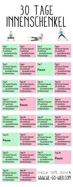 Innenschenkel trainieren - 30 Tage Challenge! - WE GO WILD Inner Thigh Workout, Best Cardio Workout, Best Cardio, Thigh Exercises, Go Wild, Fitness Blog, 30 Day Challenge, Inner Thigh, Hiit Workout