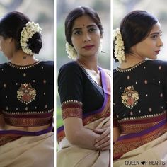 Ethnic Makeup, Velvet Blouse Design, Black Blouse Designs, Silk Saree Blouse Designs Patterns, Cloth Texture, Nature Motifs, Saree Blouse Neck Designs, New Saree Blouse Designs