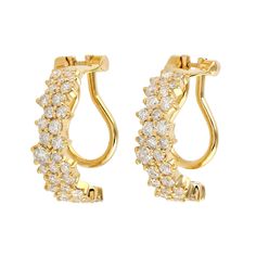 Modern style diamond and gemstone jewelry. This Earrings is made of gold and diamond material and is capable of reflecting some light to produce a natural glow. A unique feature found only in premium jewelry. This Earrings is handmade in 18k Gold : 5. 144 grams , and Diamond : 0. 6 cts  (OPS-18486)  This jewelry is made by hand featuring detailed workmanship. Be careful to avoid dropping or banging as physical impacts can result in damage to the pieces including stones falling off. To care for y September Birthstone Jewelry, Jewelry Ring Box, Pearl Jewellery Earrings, Men's Jewelry Rings, Cluster Earrings, Evil Eye Jewelry, Eye Jewelry, Sparkle Diamonds, Huggies Earrings