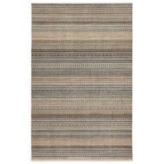 a beige and black striped rug on a white background with an area rug in the middle