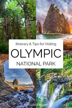 the olympic national park with text overlaying it