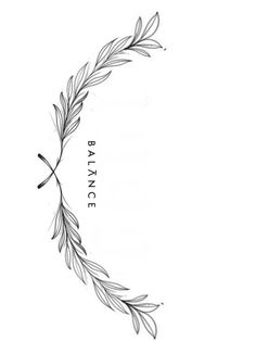 a black and white drawing of a branch with the words balance on it's side