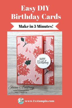 an easy diy birthday card made in 5 minutes