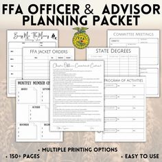 the official and advisory planning packet is shown in front of an image of wheat stalks