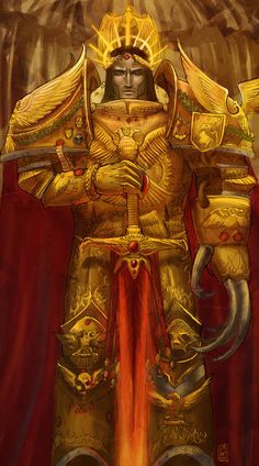 Holy God-Emperror of Imperium   All rights belong to GW, Warhammer 40.000 universe. Angelic Armor, 40k Emperor, Adeptus Ministorum, Emperor Tarot, Sci Fi Outfit, Legio Custodes, Sisters Of Silence