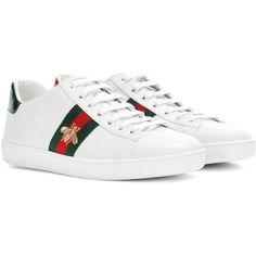 Gucci Ace Leather Sneakers (12,665 MXN) ❤ liked on Polyvore featuring shoes, sneakers, white, white trainers, gucci, white leather trainers, leather trainers and leather footwear Gucci Fashion Show, Gucci Ace Sneakers, Games For, Fitness Home, Dr Shoes, White Leather Shoes, Mask Costume, Life Partner, Gucci Sneakers