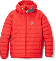 Made for winter activities  the men's Fjallraven Expedition Pack Down hoodie can be worn as a mid layer or a shell  and it packs away easily into a backpack or its own pocket when you don't need it. Patagonia Down Sweater, Op Logo, Hooded Jacket Men, Man Down, Classic Sunglasses, True Red, Winter Activities, Rei Co-op, Canada Goose Jackets