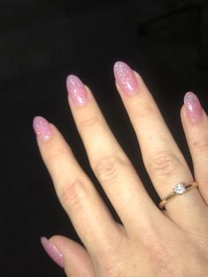 Glitter Nails Transparent, Sparkly Jelly Nails, Sparkly Neutral Nails, Pink Sparkly Acrylic Nails, Light Pink Glitter Nails, Glitter Jelly Nails, Glitter Pink Nails, Pink Sparkle Nails, Pink Sparkly Nails