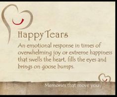 an old paper with the words happy tears on it